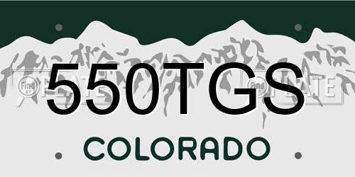 550TGS Colorado License Plate