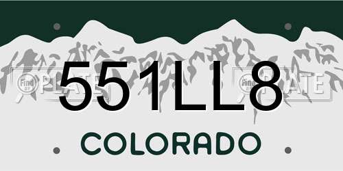551LL8 Colorado License Plate