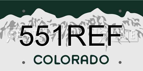 551REF Colorado License Plate