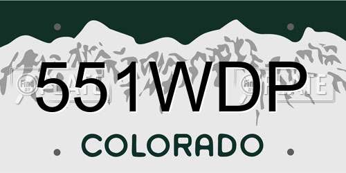551WDP Colorado License Plate