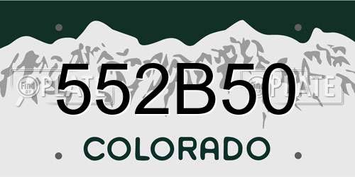 552B50 Colorado License Plate