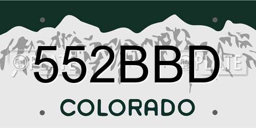 552BBD Colorado License Plate
