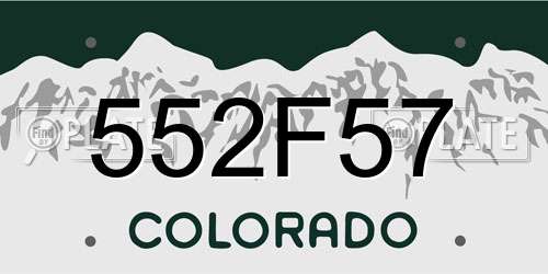 552F57 Colorado License Plate
