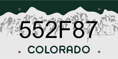 552F87 Colorado License Plate