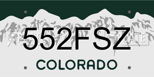 552FSZ Colorado License Plate