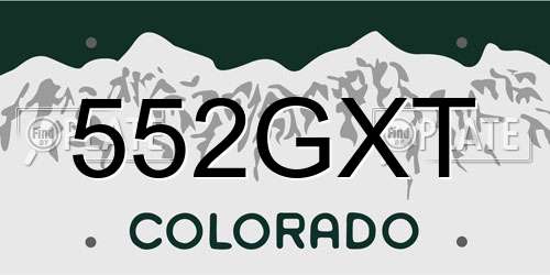 552GXT Colorado License Plate