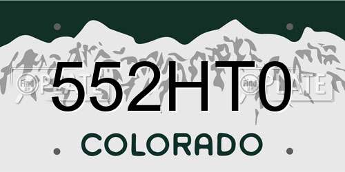 552HT0 Colorado License Plate