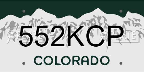 552KCP Colorado License Plate