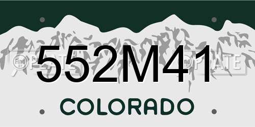 552M41 Colorado License Plate