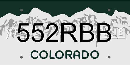 552RBB Colorado License Plate