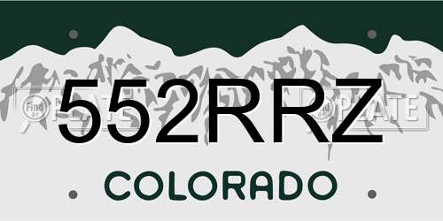 552RRZ Colorado License Plate