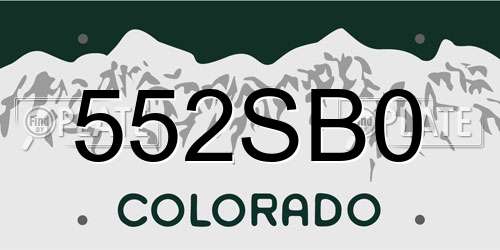 552SB0 Colorado License Plate