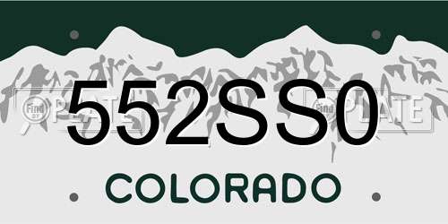 552SS0 Colorado License Plate