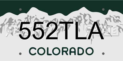 552TLA Colorado License Plate