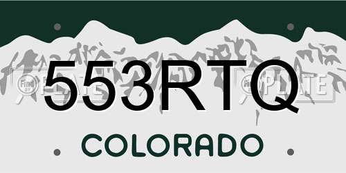 553RTQ Colorado License Plate