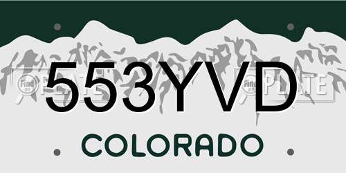 553YVD Colorado License Plate