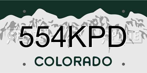 554KPD Colorado License Plate