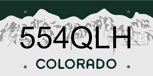 554QLH Colorado License Plate