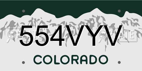 554VYV Colorado License Plate