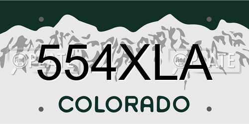 554XLA Colorado License Plate