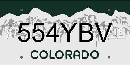 554YBV Colorado License Plate