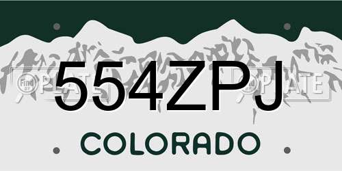 554ZPJ Colorado License Plate