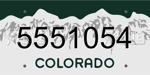5551054 Colorado License Plate