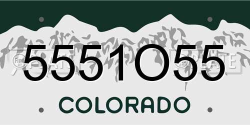 5551O55 Colorado License Plate