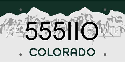555IIO Colorado License Plate