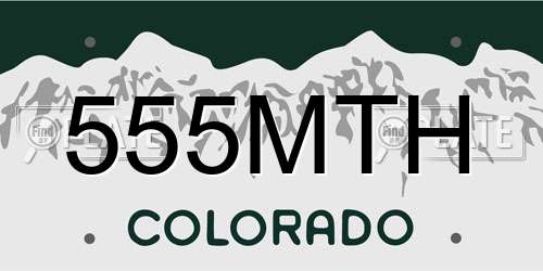 555MTH Colorado License Plate