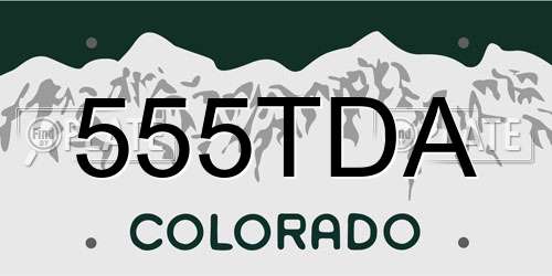 555TDA Colorado License Plate