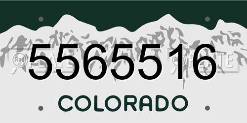 5565516 Colorado License Plate