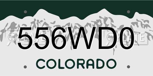 556WD0 Colorado License Plate