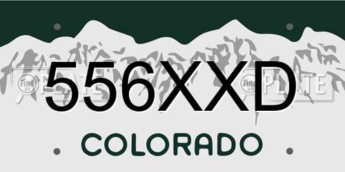 556XXD Colorado License Plate
