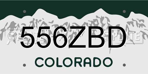 556ZBD Colorado License Plate