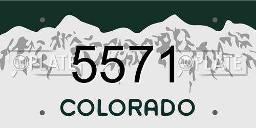 5571 Colorado License Plate