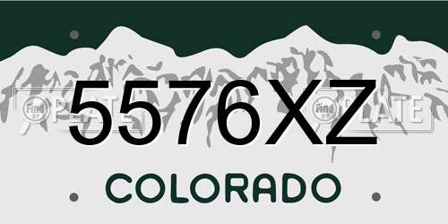 5576XZ Colorado License Plate