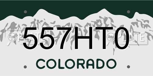 557HT0 Colorado License Plate