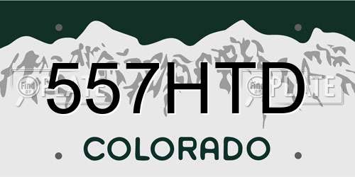 557HTD Colorado License Plate