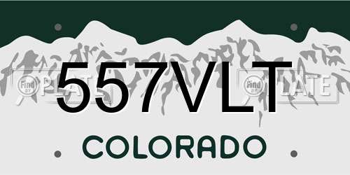 557VLT Colorado License Plate