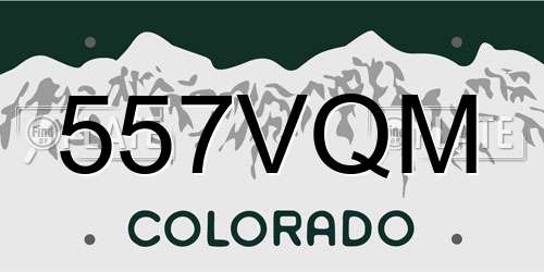 557VQM Colorado License Plate