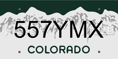 557YMX Colorado License Plate