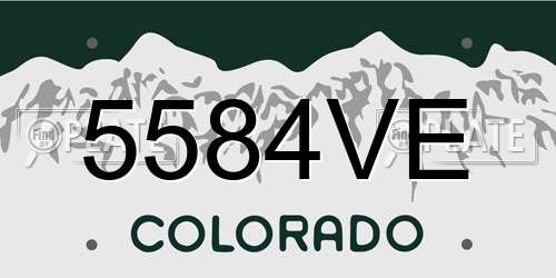 5584VE Colorado License Plate