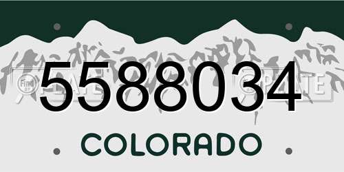 5588034 Colorado License Plate