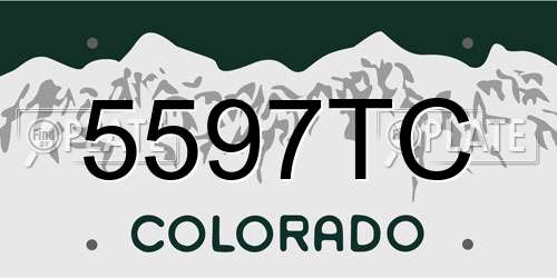 5597TC Colorado License Plate