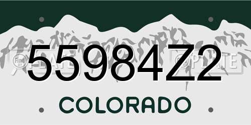 55984Z2 Colorado License Plate