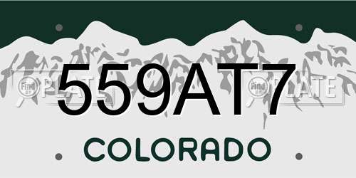 559AT7 Colorado License Plate
