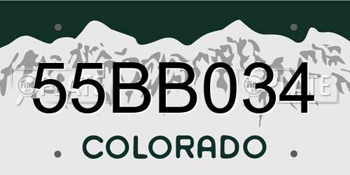 55BB034 Colorado License Plate