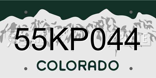 55KP044 Colorado License Plate