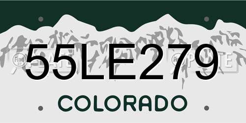 55LE279 Colorado License Plate